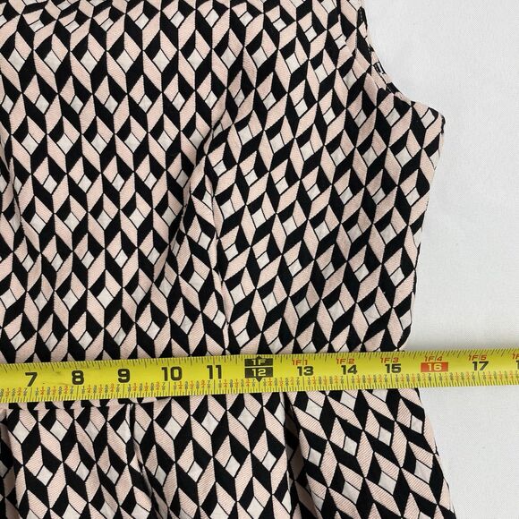 Gerard Darel Pink Black Argyle/Diamond Sun Dress Pleated Midi- 40 - Picture 8 of 13